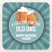 Gepersonaliseerde koude voor de oude kartonnen onderzetters (Voorkant)