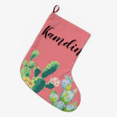 Gepersonaliseerde kous Bohemian Cactus Succulents  Grote Kerstsok (Voorkant (Hangend))