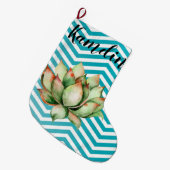 Gepersonaliseerde kous Boho Cactussen Succulent Grote Kerstsok (Voorkant (Hangend))