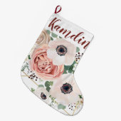 Gepersonaliseerde Kous Geometric Garden Roos Anemo Grote Kerstsok (Voorkant (Hangend))