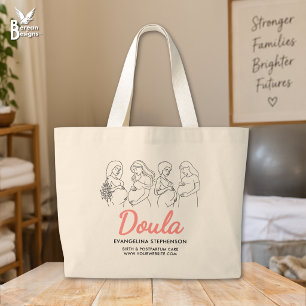 Gepersonaliseerde kraamverzorgster Aangepaste gebo Grote Tote Bag