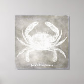 Gepersonaliseerde krab Waterverf neutraal kust Canvas Afdruk (Voorkant)