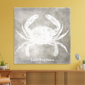 Gepersonaliseerde krab Waterverf neutraal kust Canvas Afdruk (Insitu (Woonkamer))