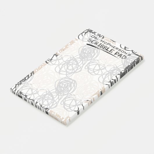 Gepersonaliseerde krabbelpad (tan/houtskool) post-it® notes (Schuin)