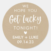 Gepersonaliseerde Kraft bruiloft loterij ticket gu Ronde Sticker (Voorkant)