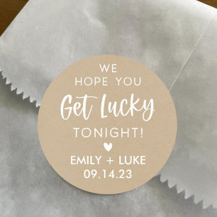 Gepersonaliseerde Kraft bruiloft loterij ticket gu Ronde Sticker