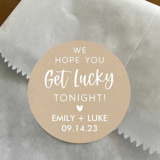 Gepersonaliseerde Kraft bruiloft loterij ticket gu Ronde Sticker