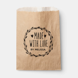 Gepersonaliseerde Kraft gemaakt met liefde Bedankzakje