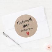 Gepersonaliseerde Kraft gemaakt met liefde hart Ronde Sticker (Envelop)