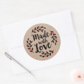 Gepersonaliseerde kraft gemaakt met liefde klassie ronde sticker (Envelop)