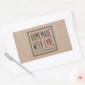 Gepersonaliseerde Kraft gemaakt met liefde Rechthoekige Sticker (Envelop)