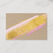 Gepersonaliseerde Kraft Gold Pink Brush-Visitekaar Visitekaartje (Achterkant)