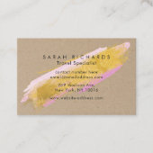 Gepersonaliseerde Kraft Gold Pink Brush-Visitekaar Visitekaartje (Voorkant)