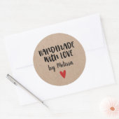 Gepersonaliseerde kraft handgemaakt met Love Squar Ronde Sticker (Envelop)