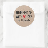 Gepersonaliseerde Kraft Homemade met Love Sticker (Tas)