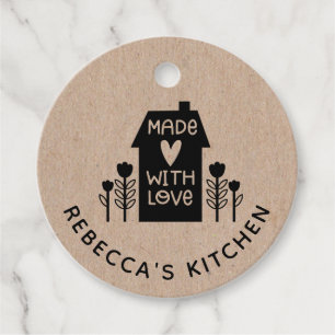 Gepersonaliseerde Kraft Homemade with Love Bedankjes Labels