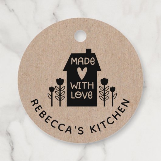 Gepersonaliseerde Kraft Homemade with Love Bedankjes Labels (Achterkant)