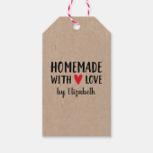 Gepersonaliseerde Kraft Homemade with Love Cadeaulabel (Voorkant)