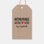 Gepersonaliseerde Kraft Homemade with Love Cadeaulabel (Achterkant)
