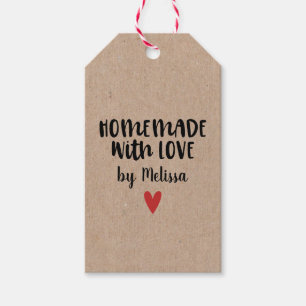 Gepersonaliseerde Kraft Homemade with Love Cadeaulabel