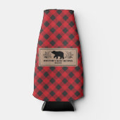 Gepersonaliseerde Kraft houthakker Buffalo Plaid Flesjeskoeler (Voorkant)