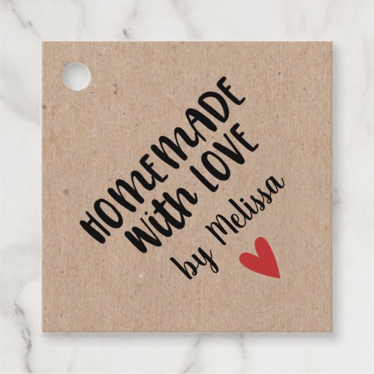 Gepersonaliseerde kraft zelfgemaakt met liefde cad bedankjes labels (Voorkant)