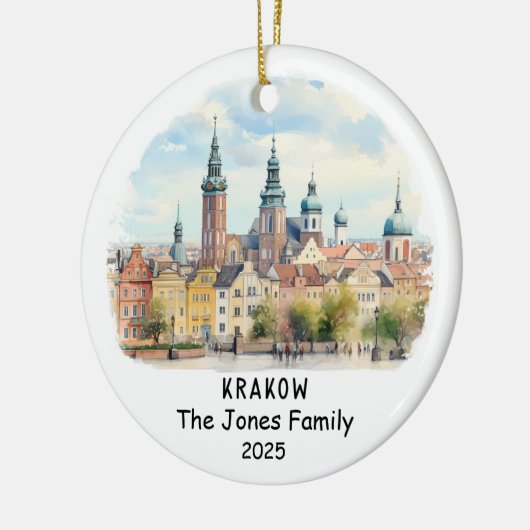 Gepersonaliseerde Krakau Ornament, Polen Keramisch Ornament (Links)
