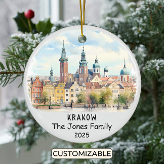 Gepersonaliseerde Krakau Ornament, Polen Keramisch Ornament