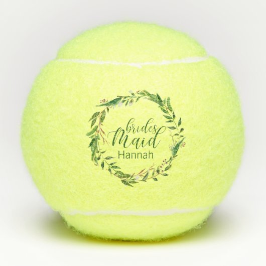 Gepersonaliseerde Krans Bruidsmeisje huwelijksfees Tennisballen (Voorkant)