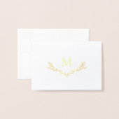 Gepersonaliseerde krans monogram Initiaal Folie Kaarten (Voorkant met envelop)