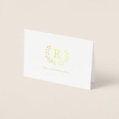 Gepersonaliseerde krans monogram Initiaal, Folie Kaarten (Voorkant)