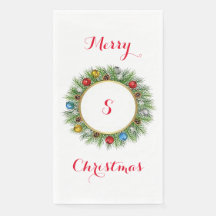 Gepersonaliseerde krans papier gasthanddoek