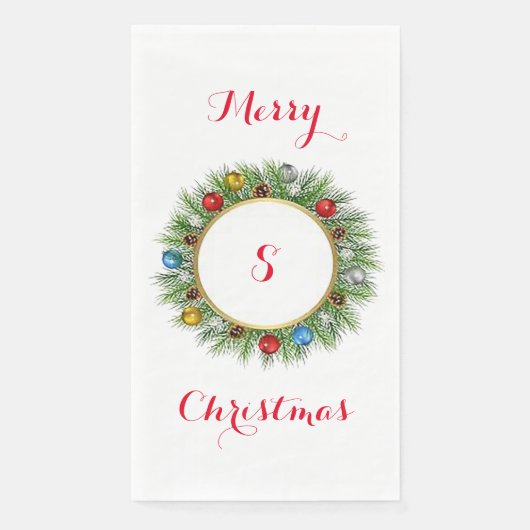 Gepersonaliseerde krans papier gasthanddoek servet (Voorkant)