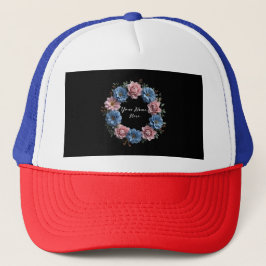 Gepersonaliseerde krans van Dusky Red en Blue Flow Trucker Pet