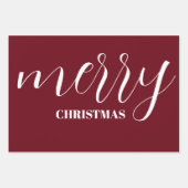 Gepersonaliseerde krans Vrolijk Kerstfeest Bourgon Inpakpapier Vel (Voorkant 2)