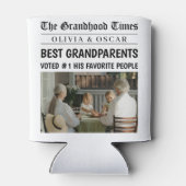 gepersonaliseerde krant | Beste grootouder cadeau Blikjeskoeler (Achterkant)