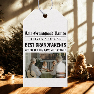 gepersonaliseerde krant Beste grootouder cadeau Cadeaulabel