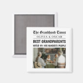 gepersonaliseerde krant | Beste grootouders cadeau Magneet (Voorkant / Achterkant)