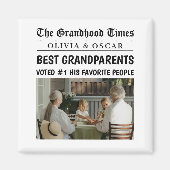 gepersonaliseerde krant | Beste grootouders cadeau Magneet (Voorkant)