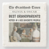gepersonaliseerde krant | Beste grootouders Stenen Onderzetter (Voorkant)
