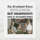 gepersonaliseerde krant | Beste grootouders Wijn Etiket (Enkel label)