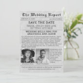 Gepersonaliseerde krant Bewaar de trouwdatum Kaart (Staand voorkant)