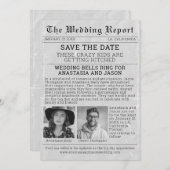 Gepersonaliseerde krant Bewaar de trouwdatum Kaart (Voorkant / Achterkant)