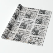 Gepersonaliseerde krant Christmas Wrapping Paper Cadeaupapier (Uitgerold)
