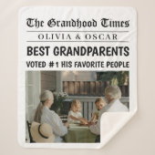 Gepersonaliseerde krant Grootouders Gift Sherpa Deken (Voorkant)