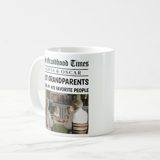 Gepersonaliseerde krant Mok | Beste grootouders (Voorkant links)