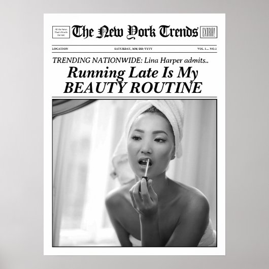 Gepersonaliseerde krant Trendy Print Beter Laat (Voorkant)