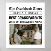 Gepersonaliseerde krantenfoto | Beste grootouders Poster (Voorkant)