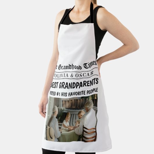 Gepersonaliseerde krantenkop | Beste grootouder Schort (Insitu)