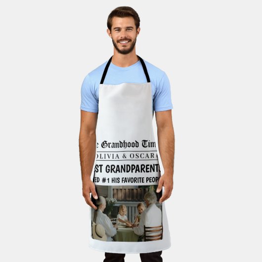 Gepersonaliseerde krantenkop | Beste grootouder Schort (Gedragen)